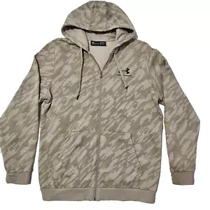 Under Armour Camo Jacket Men M Hooded Cold Gear Full Zip Beige #1342620 - Picture 1 of 15