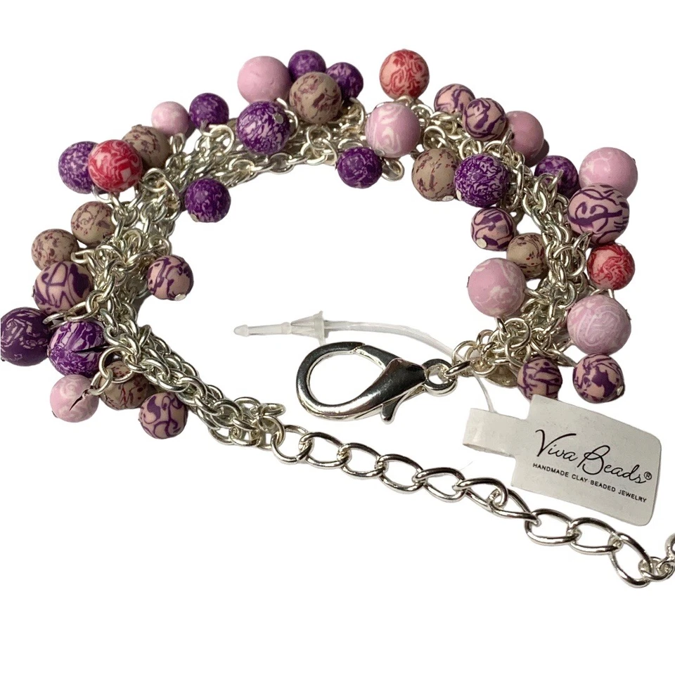 Viva бисер ручной работы серебряная цепочка браслет Magic мульти новый с Ярлыками - Изображение 1 из 1