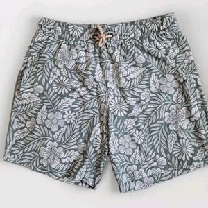 Bañador Fair Harbor Hombre L Verde Diseño Floral Forrado Cordón Usado en Excelente Condición - Imagen 1 de 10