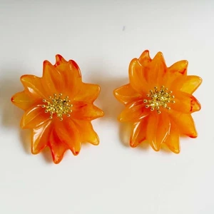 Zara Boho Flower Statement Stud Earrings Gift Chic Women Party Vacation Jewelry - Picture 1 of 4
