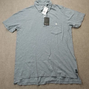 Todd Snyder Mens Polo Shirt Large Blue Pocket Homespun Jersey Made in Canada - Picture 1 of 7