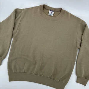 Sudadera DE COLECCIÓN Jerzees Hombres Medio Tostado Beige En Blanco EE. UU. Cuello Redondo Básico Comodidad - Imagen 1 de 9