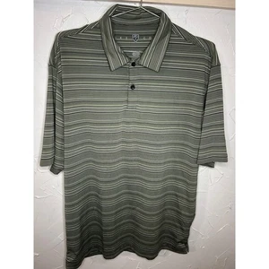 Nike Golf Poloshirt Medium grün gestreift Dri-Fit Performance sportlich Herren - Bild 1 von 5