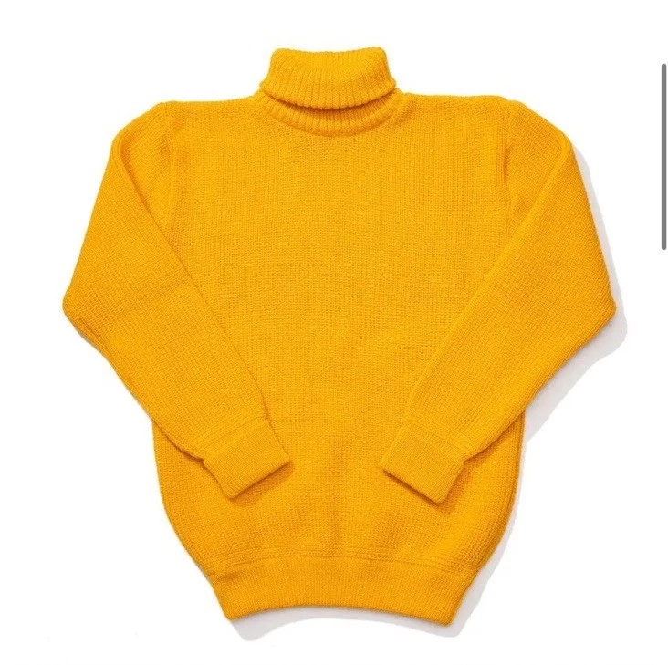 Suéter de lana Heim U Boat cuello redondo dorado amarillo talla mediana para hombre Foto 1 de 4