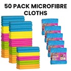 50 Pack Microfibre Cloth XL 40x40cm Reusable Cleaning Duster House Car Office