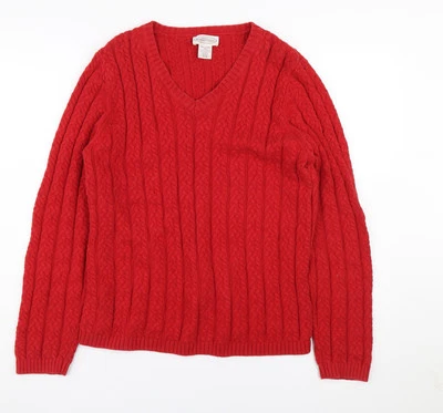Northern Reflections Men's Red Cable-Knit Pullover Medium - Image 1 of 4