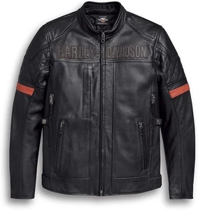 Harley Davidson Herren Reitjacke schwarz Vanocker echtes Rindsleder Lederjacke - Bild 1 von 5