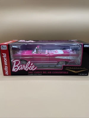 Barbie 1957 Chevrolet Bel Air Convertible Pink Silver Screen Machines Auto World - Image 1 of 4