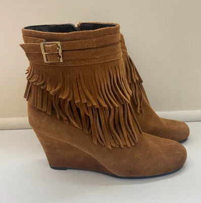 Aerosoles Mujer Tobillo Gamuza Flecos Cuña Botas Botines "Plumming Bird" Talla 8 Foto 1 de 4