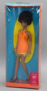 Vintage 1st Issue Dawn Dale African American Doll Orange Topper Toys 1969  #0503 - Picture 1 of 19