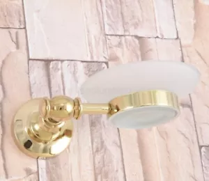 Wall Mounted Gold Color Brass Bathroom Soap Dish Soap Dish Glass Holders tba306 - Picture 1 of 7