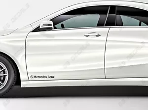 2x Decalcomanie Porta Logo Mercedes-Benz Adesivi Qualità Premium AMG SLC CLS CLA GLA - Foto 1 di 5