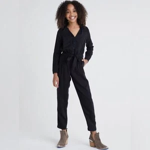 Bella Dahl Abi Ruffle Neck Jumpsuit - Blue - Picture 1 of 7