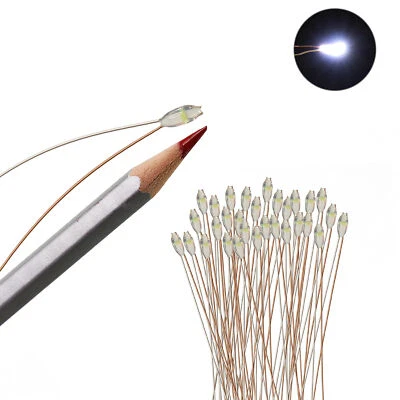 30 peças fio micro Litz pré-conectado SMD LED 0603 luz branca capa de resina à prova d'água - Imagem 1 de 4