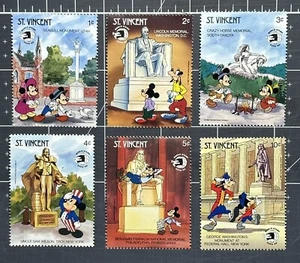 St Vincent 1989 Disney Characters and National Monuments MNH (SC# 1256-1261) - Picture 1 of 1