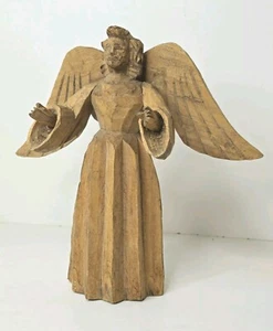 Guatemala Schutzengel rustikal handgeschnitzt Holz 9" hoch - Bild 1 von 9