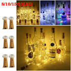 Solar Bottle Cork String Light 8/10/15/20LED Copper Wire Starry Fairy Lights UK