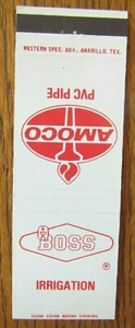 AMOCO PVC PIPE MATCHBOOK MATCHCOVER: BOSS RIRIGATION (GARDEN CITY, KANSAS) -E1 - Imagen 1 de 2