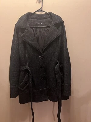 Chaquetón Liz Claiborne Outerwear para mujer L negro jaspeado Foto 1 de 4