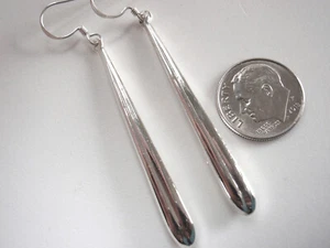 Long Dangling Pins 925 Sterling Silver Dangle Drop Earrings - Picture 1 of 2