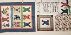 Stoff Panel Mini-Quilt Mini-Kissen Hase Kaninchen Vintage - Bild 1 von 4