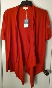 Women's Meesh and Mia SMU Mustangs Tab Front Red Short Sleeve Cardigan Med NWT  - Picture 1 of 5