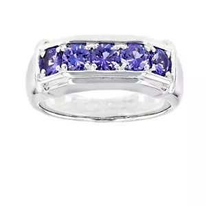 Natural Tanzanite Gemstones with 925 Sterling Silver Ring For Men's #700A - Picture 1 of 4