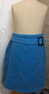 TESSUTIO Wool Blend Winter SOFT BLUE SKIRT Belted Lined GIRLS 16 Tessuto USA - Picture 1 of 3