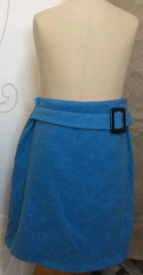 TESSUTIO 羊毛混纺冬季柔软蓝色裙子腰带衬里女孩 16 Tessuto 美国 — 第 1/3 张图片