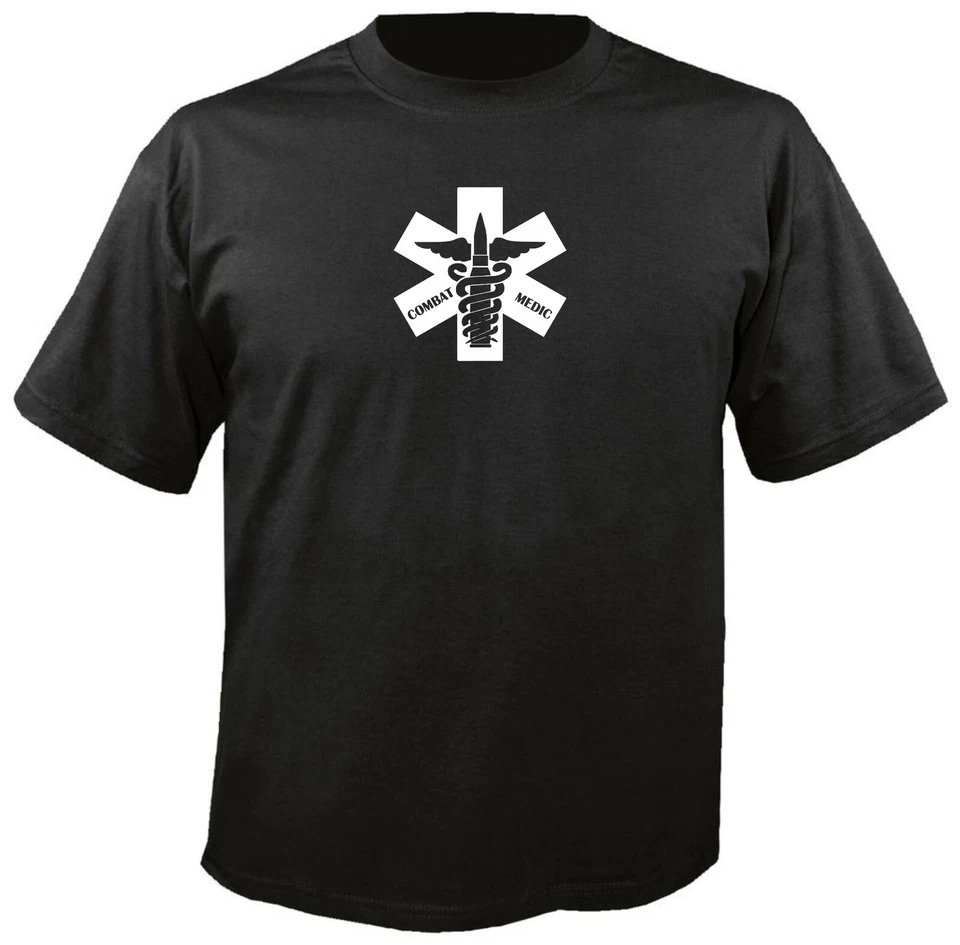 CAMISETA DE COMBATE MÉDICO CADUCEO BALA ESTRELLA DE LA VIDA Cuerpo Marina Ejército USMC Foto 1 de 1