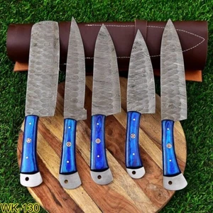 Juego de cuchillos afilados de acero Damasco profesional cubiertos de chef carne cuchillos de cocina - Imagen 1 de 4