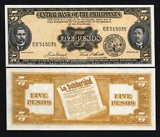 Philippines 5 PESOS P-135 F 1949 "News Paper" Philippina World Currency UNC NOTE