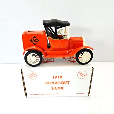 Ertl 1918 Runabout AC Allis Chalmers Ford Die Cast Metal Bank 1:25 1990 USA VTG - Image 1 of 4