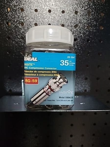 Ideal Industries BNC Compression Connector 89-5047 RG-59 (Open Jar w/25pcs) - Photo 1/4