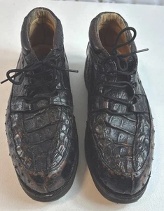 Men's Carreta Mexico Crocodile Ostrich Print Leather Shoes Boot Shoes US Size 8 - Picture 1 of 21