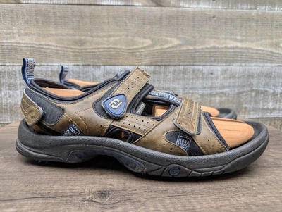 Sandalias de golf FootJoy FJ para hombre con puntas suaves correa marrón punta abierta 45641 talla 14 M Foto 1 de 4