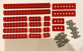 LEGO TECHNIC: Red Beams with Connector Pegs set 875 vintage 1979 all parts