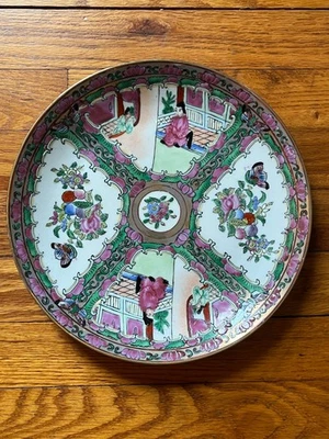 Prato medalhão rosa vintage, 10,25" - Imagem 1 de 2