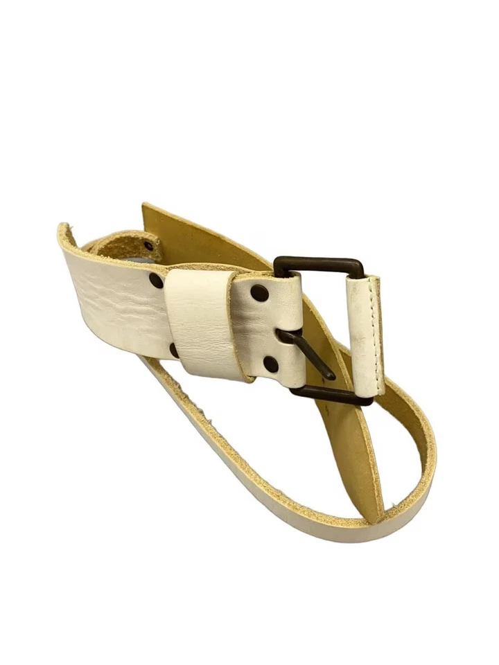 Cinturón de cuero para hombre DRIES VAN NOTEN en blanco Foto 1 de 4