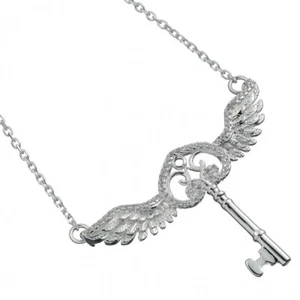 Collar Oficial Harry Potter Llave Voladora Plata Esterlina con Elementos de Cristal - Imagen 1 de 3