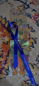 New! Bath & Body Works Gift Bag Set Small Iridescent Bag And Blue Ribbon Bow - Picture 1 of 1