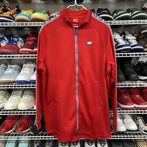 Nike Red White & Blue Full Zip Taped Poly Track Jacket Mens Size M - Picture 1 of 5