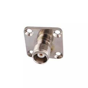 TNC Female 4 Hole Panel Mount Jack with solder cup wide flange RF Coax Connector - Picture 1 of 4