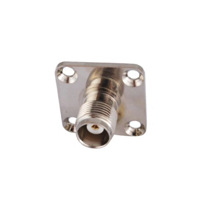 2x TNC Female 4 Hole Panel Mount Jack & solder cup wide flange RF Coax Connector - Image 1 of 4