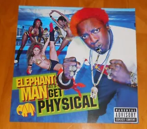 Poster Elephant Man Let’s Get Physical 2 lati quadrato piatto promo 12x12 RARO - Foto 1 di 2