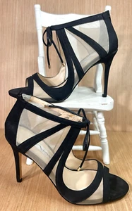 Sandalias de tacón de aguja Nina Cherie negras de acero Luna para mujer talla 7 M - Imagen 1 de 12