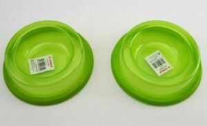 Pet Bowl 2pk Neon Green Non-Slip Small Dog / Cat Food & Water Dish FREE SHIPPING