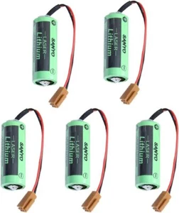 5 Pcs 3V 2500mah CR17450SE-R / A98L-0031-0012 PLC Battery +Plug Non-Rechargeable - Picture 1 of 7