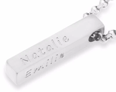 GALWANI Kette Silber, Barrenkette mit Gravur, Familienkette Männer & Frauen Schmuck