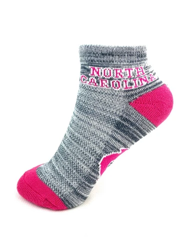 North Carolina Tar Heels Money Ankle No Show Socks Light Gray RMC Cover